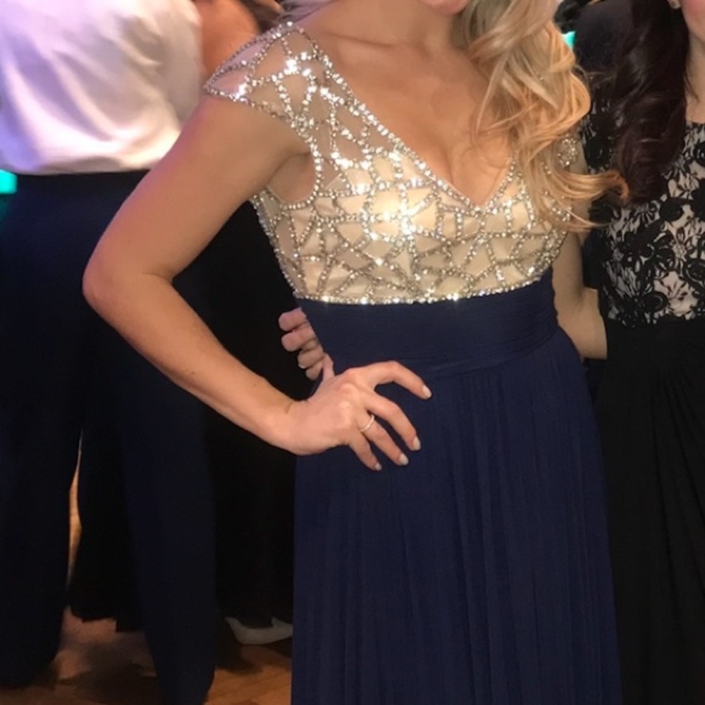 Davids bridal prom or formal floor length gown.